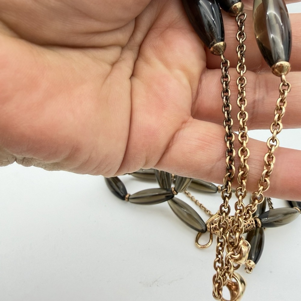 Di modolo Sahara Smoky Quartz Necklace Sterling Silver 18k Rose Gold Plated Read - Picture 10 of 16